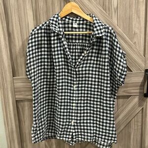 Women’s Old Navy Gingham Button-Down Shirt, Size XXL
